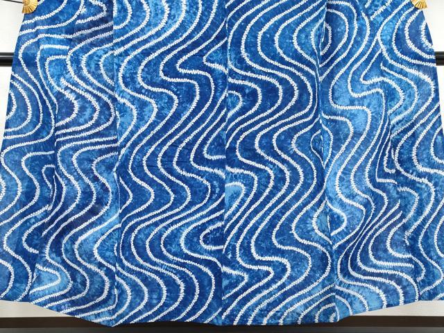 平和屋着物∴極上 夏物 浴衣 有松鳴海絞り 流水文 綿 逸品 未使用 CYAA3249s5