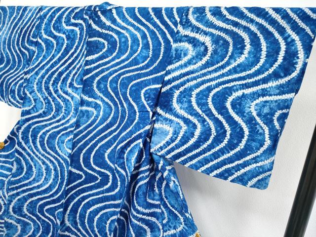 平和屋着物∴極上 夏物 浴衣 有松鳴海絞り 流水文 綿 逸品 未使用 CYAA3249s5