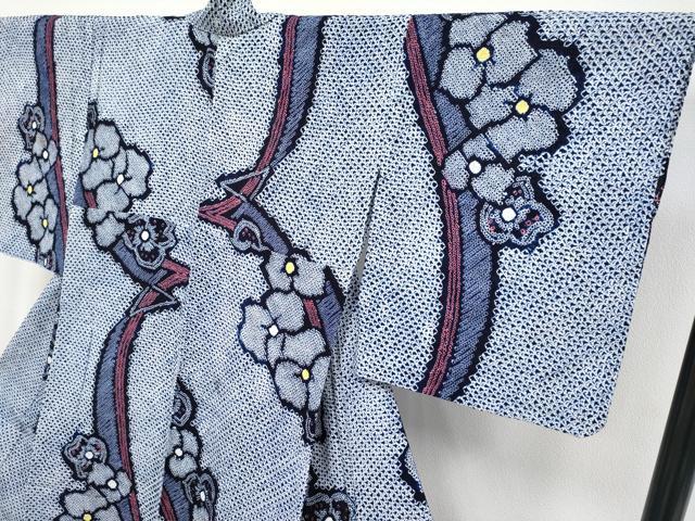 平和屋着物∴極上　夏物　浴衣　有松鳴海絞り　舞花文　綿　逸品　CYAA3251s5