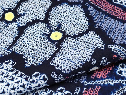 平和屋着物∴極上　夏物　浴衣　有松鳴海絞り　舞花文　綿　逸品　CYAA3251s5