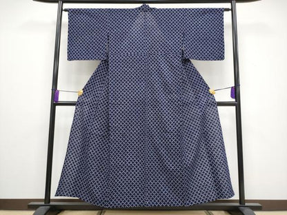 平和屋着物∴極上 夏物 浴衣 有松鳴海絞り 菱繋ぎ 綿 逸品 未使用 CYAA3254s5