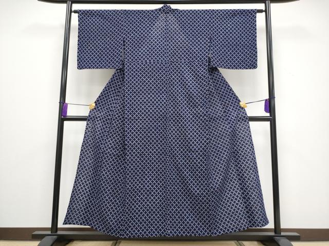 平和屋着物∴極上 夏物 浴衣 有松鳴海絞り 菱繋ぎ 綿 逸品 未使用 CYAA3254s5