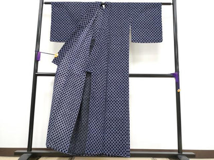 平和屋着物∴極上 夏物 浴衣 有松鳴海絞り 菱繋ぎ 綿 逸品 未使用 CYAA3254s5