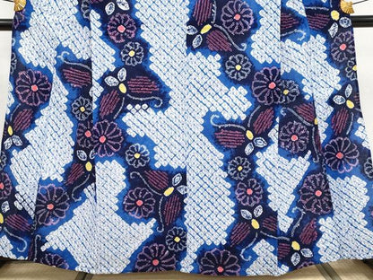 平和屋着物∴極上 夏物 浴衣 有松鳴海絞り 花蝶文 綿 逸品 CYAA3256s5