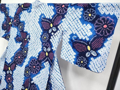 平和屋着物∴極上 夏物 浴衣 有松鳴海絞り 花蝶文 綿 逸品 CYAA3256s5