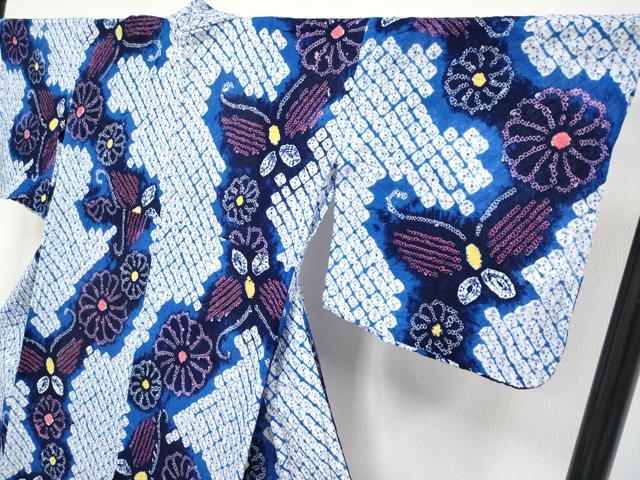 平和屋着物∴極上 夏物 浴衣 有松鳴海絞り 花蝶文 綿 逸品 CYAA3256s5
