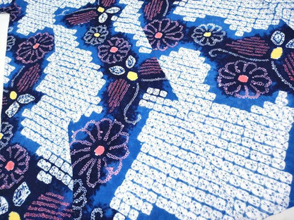 平和屋着物∴極上 夏物 浴衣 有松鳴海絞り 花蝶文 綿 逸品 CYAA3256s5