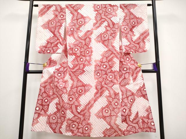 平和屋着物∴極上 夏物 浴衣 有松鳴海絞り 枝花文 綿 逸品 CYAA3257s5