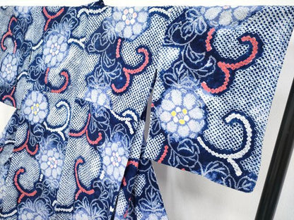 平和屋着物∴極上 夏物 浴衣 有松鳴海絞り 花唐草文 綿 逸品 CYAA3258s5