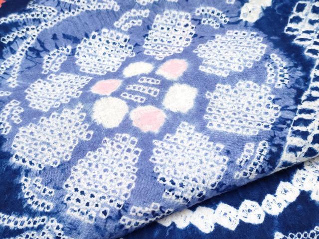平和屋着物∴極上 夏物 浴衣 有松鳴海絞り 花唐草文 綿 逸品 CYAA3258s5
