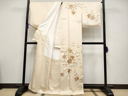 平和屋本店■極上　創業460年・千總　訪問着　駒刺繍　枝橘　金彩　肌色地　そごう扱い　逸品　未使用　CYAA3265s5