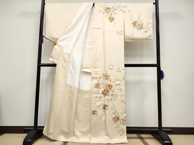 平和屋本店■極上　創業460年・千總　訪問着　駒刺繍　枝橘　金彩　肌色地　そごう扱い　逸品　未使用　CYAA3265s5