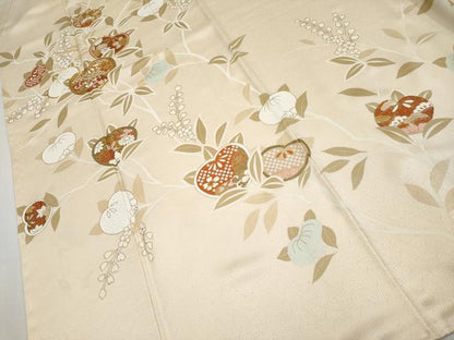 平和屋本店■極上　創業460年・千總　訪問着　駒刺繍　枝橘　金彩　肌色地　そごう扱い　逸品　未使用　CYAA3265s5