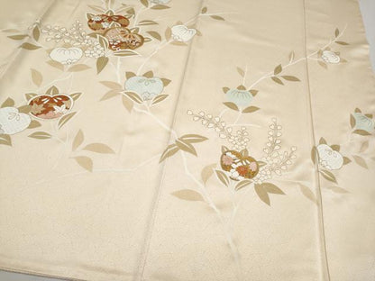 平和屋本店■極上　創業460年・千總　訪問着　駒刺繍　枝橘　金彩　肌色地　そごう扱い　逸品　未使用　CYAA3265s5