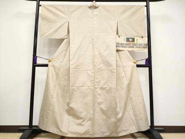 平和屋着物▽極上 色留訪問着 本場大島紬 白大島 単衣 楓 肌色地 丸宮織物謹製 証紙付き 逸品 CYAA3266s5