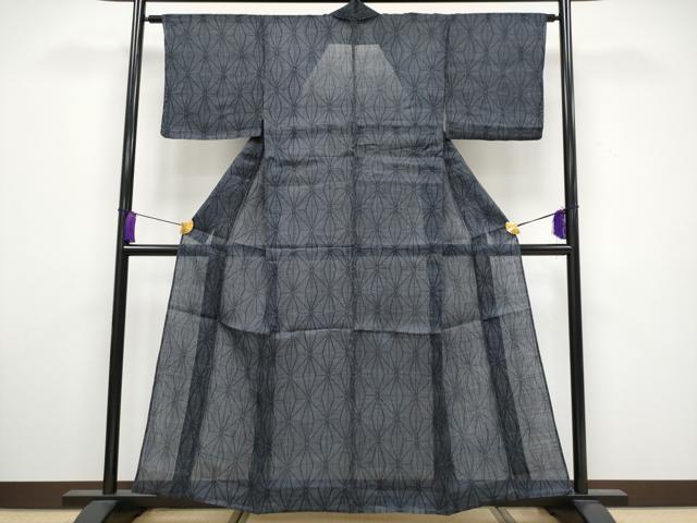 平和屋本店■極上　夏物　重要無形文化財　本場宮古上布　麻の葉文様　苧麻　逸品　CYAA3270s5