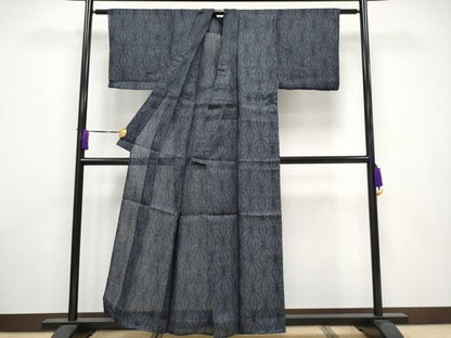 平和屋本店■極上　夏物　重要無形文化財　本場宮古上布　麻の葉文様　苧麻　逸品　CYAA3270s5