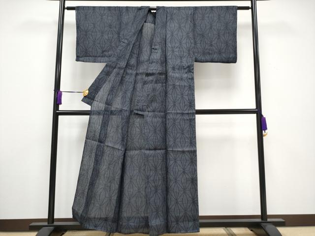 平和屋本店■極上　夏物　重要無形文化財　本場宮古上布　麻の葉文様　苧麻　逸品　CYAA3270s5