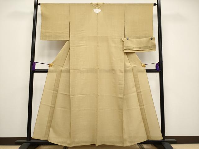 平和屋着物■極上　夏物　紗紬　手織　色無地　枯色地　伊と幸　反端付き　逸品　CYAA3276s5