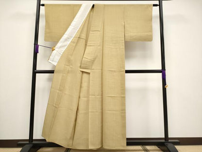 平和屋着物■極上　夏物　紗紬　手織　色無地　枯色地　伊と幸　反端付き　逸品　CYAA3276s5