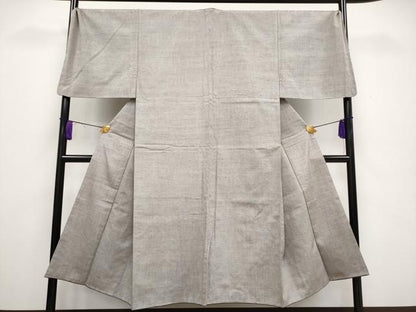 平和屋着物●極上　男性　紬　色無地　茶鼠色地　逸品　未使用　CYAA3281s5