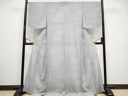 平和屋着物＊極上 夏物 江戸小紋 絽縮緬 雲重ね文 暁鼠色地 逸品 未使用 CYAA3286s5