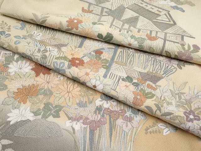 平和屋本店■極上　訪問着　呉県刺繍　総刺繍　御所解文　暈し染め　金糸　逸品　未使用　CYAA3288s5