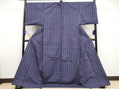 平和屋本店●極上　本場琉球　読谷山花織　紬地　濃鼠色地　逸品　CYAA3290s5
