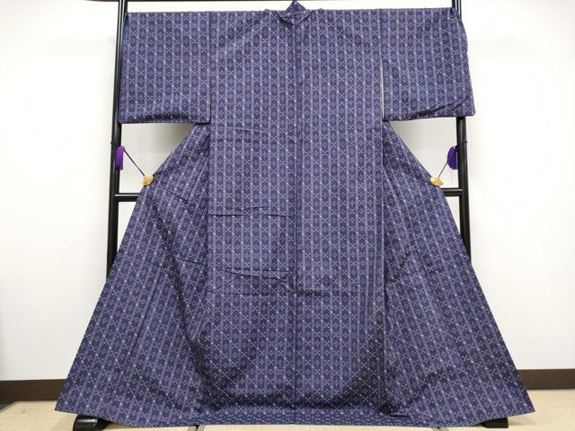 平和屋本店●極上　本場琉球　読谷山花織　紬地　濃鼠色地　逸品　CYAA3290s5