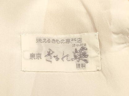 平和屋着物■極上　洗える最高級着物　＜英＞はなぶさ謹製　色無地　単衣　杏色　逸品　CYAA3291s5