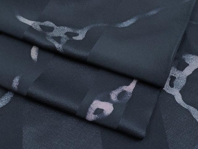 平和屋着物▽極上 小紋 単衣 抽象文 黒地 やまと金ラベル 逸品 CYAA3292s5