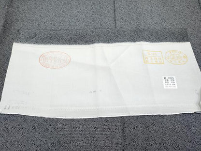 平和屋着物＊極上 夏物 江戸小紋 両面染め 絽 立波小紋柄 黒地 反端付き 逸品 未使用 CYAA3296s5