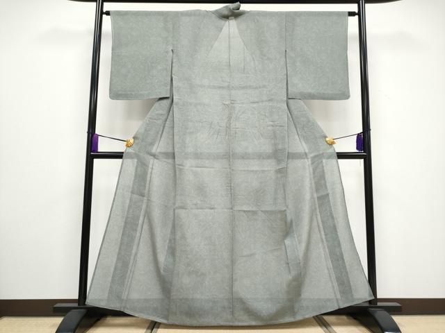 平和屋着物＊極上 夏物 本場大島紬 夏大島 花唐草文 青白橡色地 逸品 CYAA3297s5