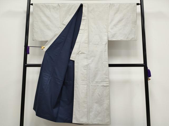 平和屋本店○極上 男性 本場大島紬 白大島 アンサンブル 100亀甲 総