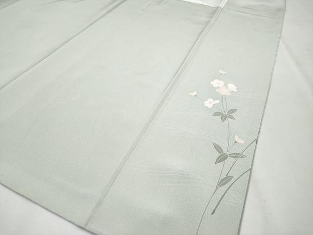 平和屋本店●極上　京加賀友禅　百貫達雄　訪問着　加賀の四季　華やぎ　暈し染め　柳鼠色地　反端付き　逸品　CYAA5051s6