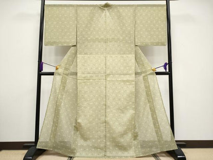 平和屋着物＊極上 夏物 本場琉球絣 夏琉球 黄海松茶色地 逸品 CYAA3320s5