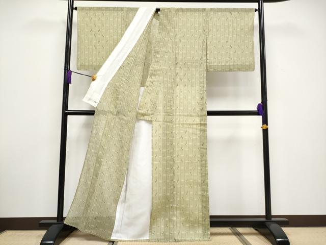 平和屋着物＊極上 夏物 本場琉球絣 夏琉球 黄海松茶色地 逸品 CYAA3320s5