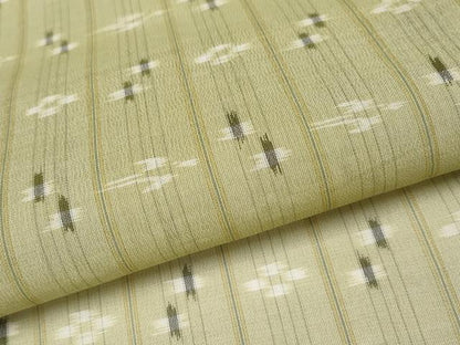 平和屋着物＊極上 夏物 本場琉球絣 夏琉球 黄海松茶色地 逸品 CYAA3320s5