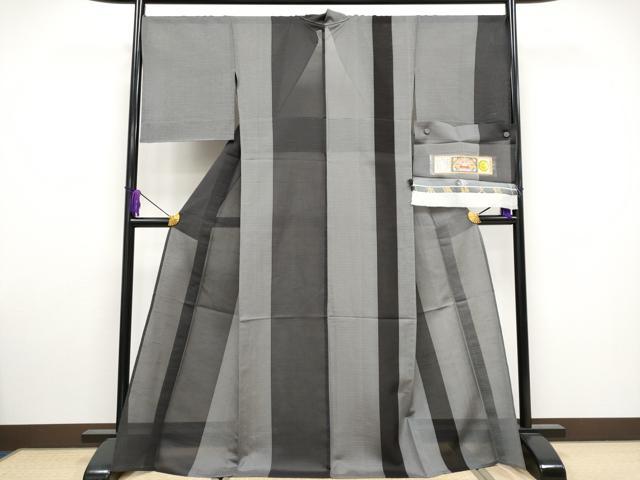 平和屋本店＊極上 夏物 本場縞大島紬 夏大島 間道 壽紬工房謹製 証紙付き 逸品 未使用 CYAA3321s5