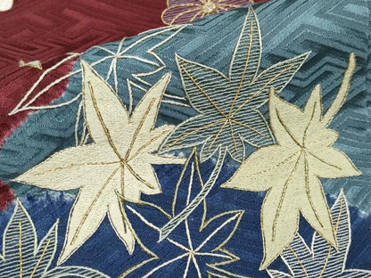 平和屋本店■極上　中国三大刺繍　相良刺繍　振袖　桶絞り　駒刺繍　雲取り舞花文　逸品　CYAA3322s5
