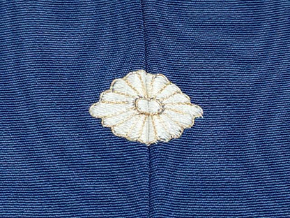 平和屋本店■極上　人間国宝　福田喜三郎　訪問着　相良刺繍　駒刺繍　鏡裏花蝶文　暈し染め　金銀彩　大丸扱い　深縹色　逸品 CYAA3324s5