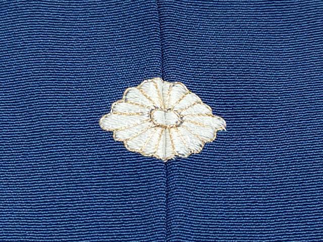 平和屋本店■極上　人間国宝　福田喜三郎　訪問着　相良刺繍　駒刺繍　鏡裏花蝶文　暈し染め　金銀彩　大丸扱い　深縹色　逸品 CYAA3324s5