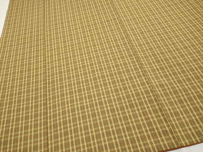 平和屋本店■極上　綿薩摩　木綿　格子柄　枯茶色地　逸品　CYAA3325s5