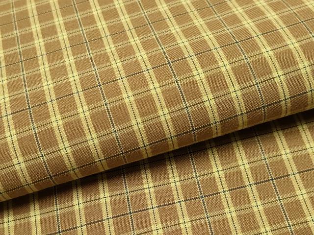 平和屋本店■極上　綿薩摩　木綿　格子柄　枯茶色地　逸品　CYAA3325s5
