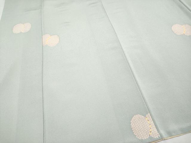 平和屋着物●極上　小紋　吉祥文　鬼しぼ縮緬　千草鼠色地　逸品　CYAA3327s5