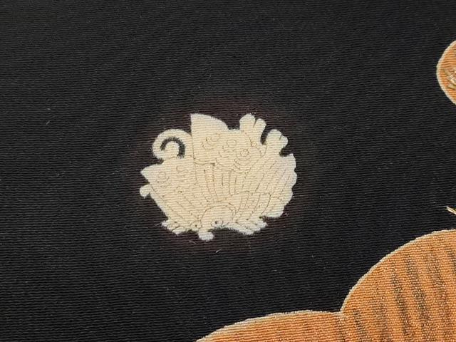 平和屋本店●極上 アンティーク 大正ロマン 中国三大刺繍 相良刺繍 振袖 渡橋飛鶴文 暈し染め 金彩 逸品 CYAA3341s5