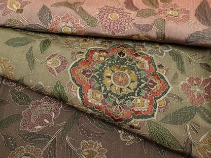 平和屋着物●極上　中国三大刺繍　スワトウ刺繍　総刺繍　訪問着　正倉院枝花文　暈し染め　金糸　反端付き　逸品　未使用　CYAA3344s5