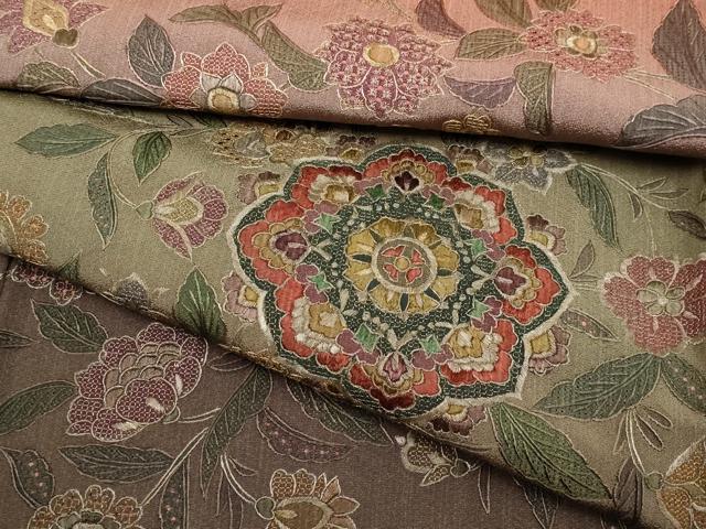 平和屋着物●極上　中国三大刺繍　スワトウ刺繍　総刺繍　訪問着　正倉院枝花文　暈し染め　金糸　反端付き　逸品　未使用　CYAA3344s5