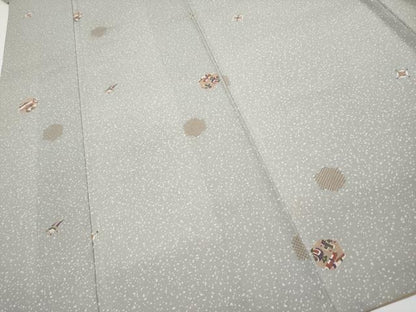 平和屋着物●極上 洗える最高級着物 ＜英＞はなぶさ謹製 小紋 宝尽くし亀甲文 潤色地 逸品 CYAA3347s5