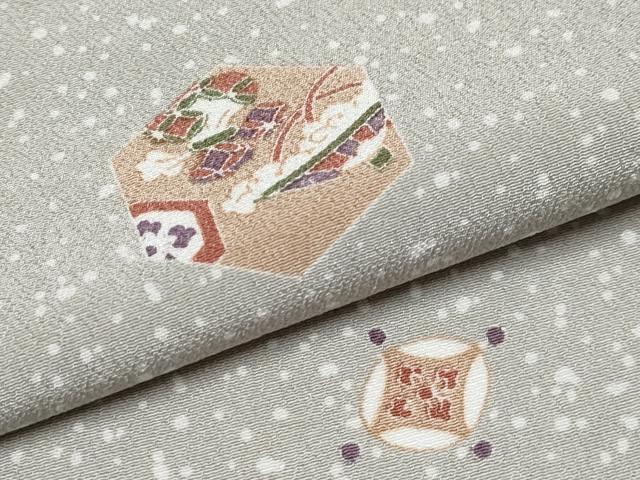 平和屋着物●極上 洗える最高級着物 ＜英＞はなぶさ謹製 小紋 宝尽くし亀甲文 潤色地 逸品 CYAA3347s5
